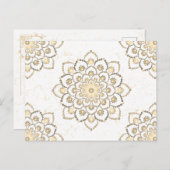 Golden und White Elegante Postkarte (Vorne/Hinten)