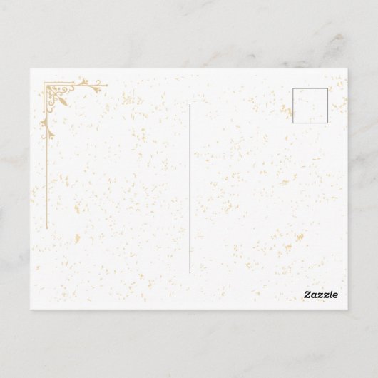 Golden und White Elegante Postkarte (Rückseite)