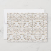 Golden und White Great Gatsby Art Deco Save the Da Date (Rückseite)