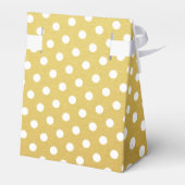 Golden und White Polka Dot Pattern Fevor Box Geschenkschachtel (Rückseite)