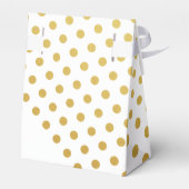 Golden und White Polka Dot Pattern Fevor Box Geschenkschachtel (Rückseite)
