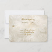 Golden und White Roses Arch Rahmen Candlelight RSVP Karte (Rückseite)
