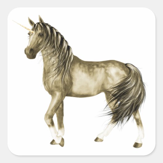 Golden Unicorn Aufkleber (Vorderseite)