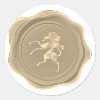 Golden Unicorn Imitate Wax Siegel Runder Aufkleber