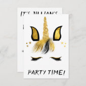 Golden Unicorn Party Einladung (Vorne/Hinten)