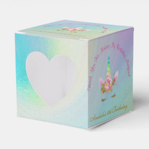 Golden Unicorn Regenbogen Danke Cupcake Box Geschenkschachtel