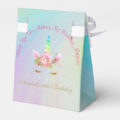 Golden Unicorn Regenbogen Danke, Zelt mit Ribbon Geschenkschachtel (Rückseite)