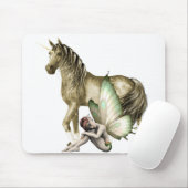 Golden Unicorn & Shy Fairy Mousepad (Mit Mouse)