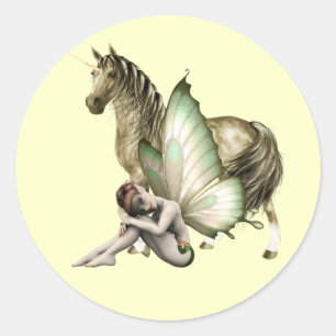 Golden Unicorn & Shy Fairy Sticker