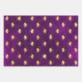 Golden Unicorn Sparkle Pattern on Purple & Pink Geschenkpapier Set (Vorderseite 3)
