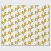 Golden Unicorn Star Wrapping Paper Geschenkpapier (Flach)