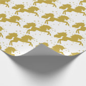 Golden Unicorn Star Wrapping Paper Geschenkpapier (Ecke)