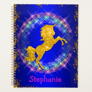 Golden Unicorn und Sparkling Rainbow Blue Planer
