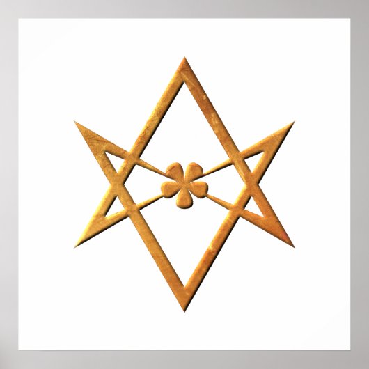 Golden Unicursal Hexagram - theämisches Symbol Poster (Vorne)