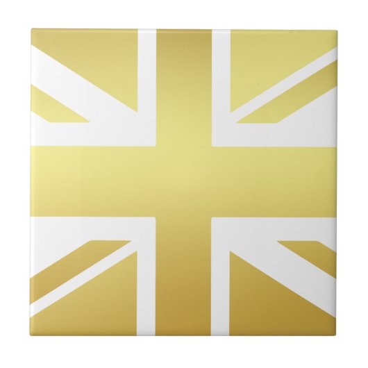 Golden Union Jack British Flag Ceramic Tile Fliese (Vorderseite)