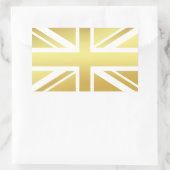 Golden Union Jack British Flag Rechteckiger Aufkleber (Tasche)