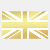 Golden Union Jack British Flag Rechteckiger Aufkleber (Vorderseite)