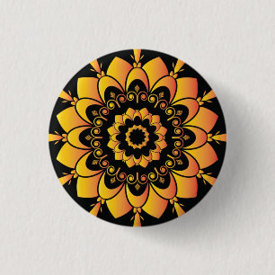 Golden Unique Mandala Design Button
