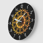 Golden Unique Mandala Design Große Wanduhr (Winkel)