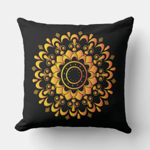 Golden Unique Mandala Design Kissen