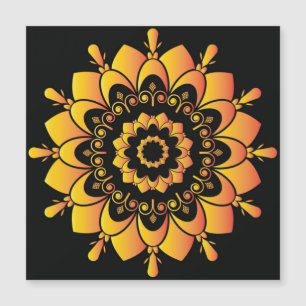 Golden Unique Mandala Design Magnetkarte