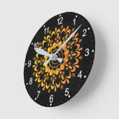 Golden Unique Mandala Design Runde Wanduhr (Winkel)