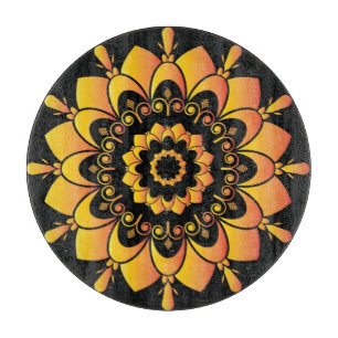 Golden Unique Mandala Design Schneidebrett