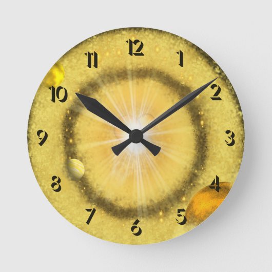 Golden Universe Runde Wanduhr (Vorderseite)