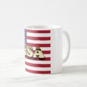 Golden USA American Flag Kaffeetasse (VorderseiteRechts)