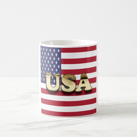 Golden USA American Flag Kaffeetasse (Mittel)