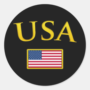 Golden USA Runder Aufkleber