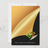 Golden V-Point-Jubiläumsschmetterlinge und Rose Dankeskarte (Rückseite)