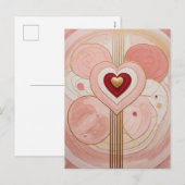 Golden Valentine Feiertagspostkarte (Vorne/Hinten)