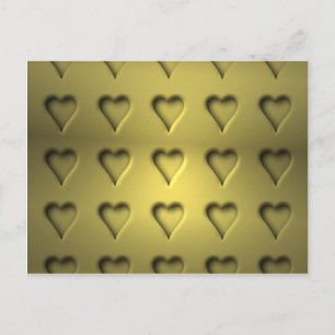 Golden Valentine Hearts Feiertagspostkarte
