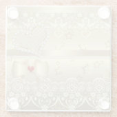 Golden Valentinstag Wedding Illustration Glasuntersetzer (Rückseite)