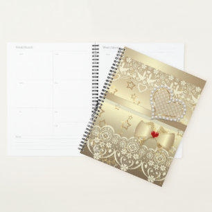 Golden Valentinstag Wedding Illustration Planer