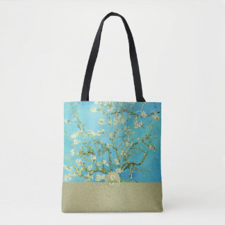 Golden Van Gogh Almond Blossom Monogramm Tasche