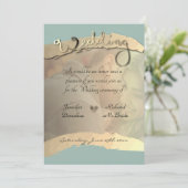 Golden Veiled Portrait Hochzeit Einladung (Stehend Vorderseite)