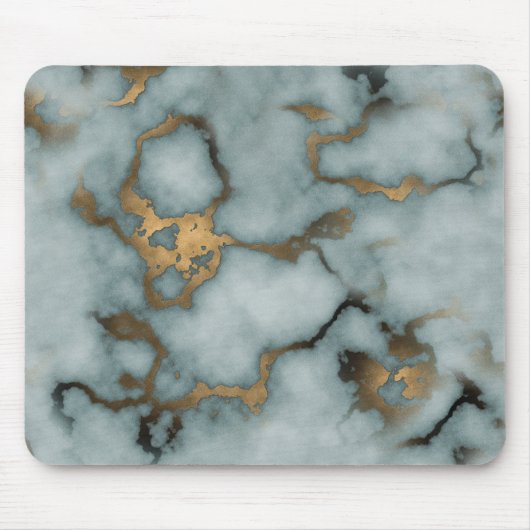 Golden Vein Marble Ocean Mist Mauspad (Vorne)