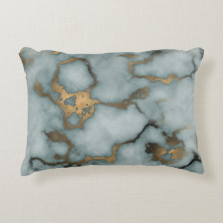 Golden Vein Marble Ocean Mist Throw Pillows Dekokissen