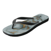 Golden Vein Marble Ocean Mist Women's Flops Badesandalen (Schrägansicht)