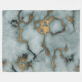Golden Vein Marmor Ocean Mist Fleece-Decke Fleecedecke (Vorderseite (Horizontal))
