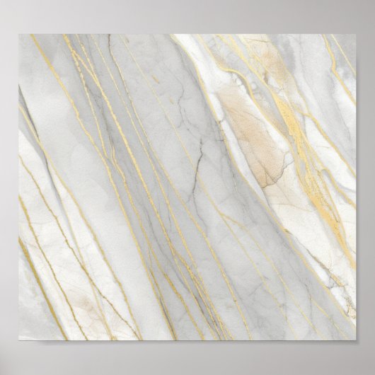 Golden Veined Carrara Marble Texture Poster (Vorne)