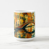 Golden Venice Canal Bridge Sunset Illustration Kaffeetasse (Mittel)