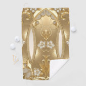 Golden Verziert Floral Golf Handtuch (Insitu)