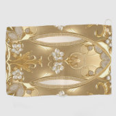 Golden Verziert Floral Golf Handtuch (Horizontal)