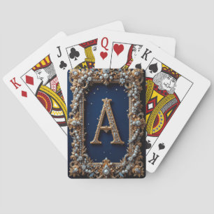 Golden Verziert Letter A mit Juwelen Spielkarten