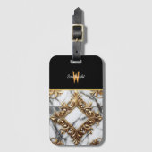 Golden Verziert Marmor Design Gepäckanhänger (Vorderseite Vertikal)
