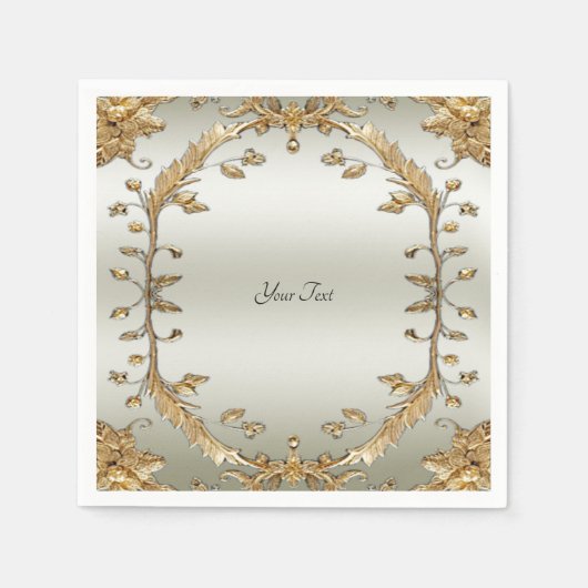Golden Verziert Napkins Serviette (Vorderseite)