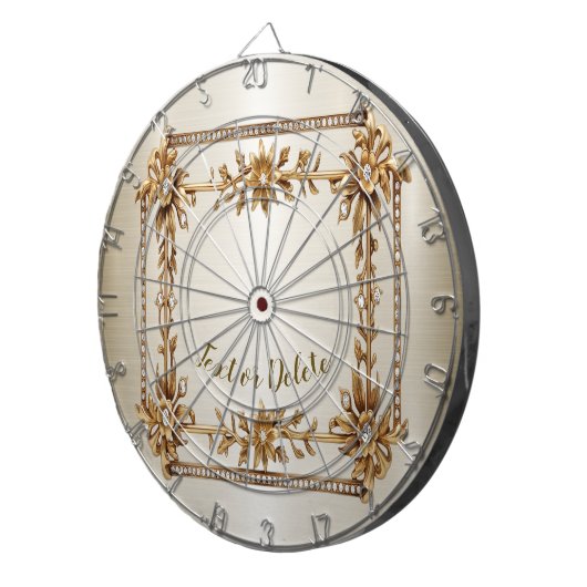 Golden Verziert Rectangle Dimond Blume Shiny Dartscheibe (Vorderseite rechts)